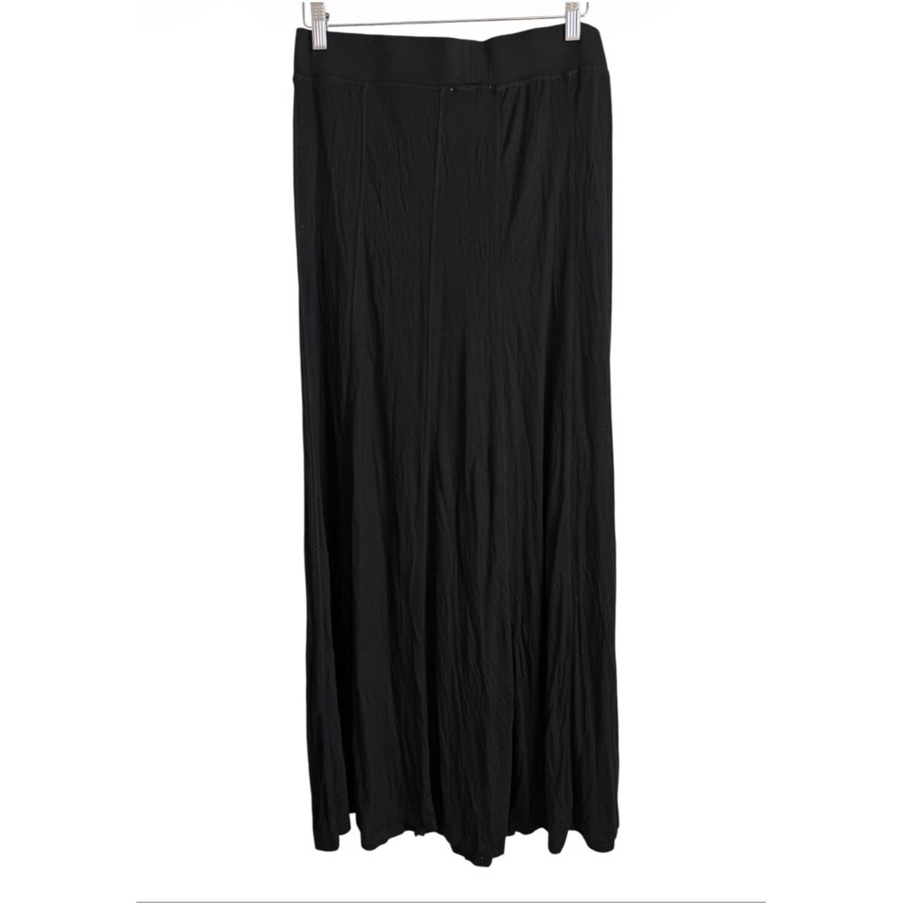 Umgee Maxi Skirt Size XL Pull On Black Jersey Boho Flowy Lightweight Casual - Picture 1 of 7